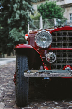 Bonnet of vintage convertible