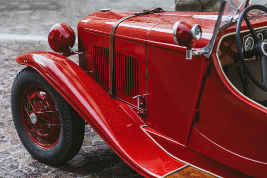 Bonnet of retro automobile