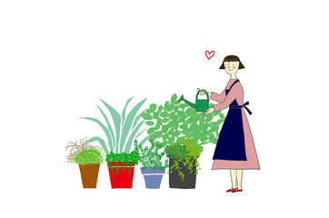 大好きな植物の水やり