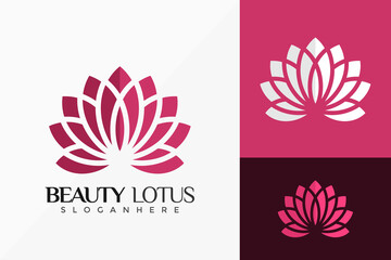 Flower Beauty Lotus Logo Vector Design. Abstract emblem, designs concept, logos, logotype element for template.