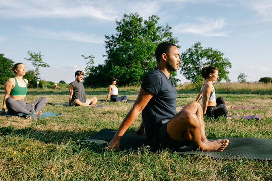 Outdoor Yoga Class With Social Distancing