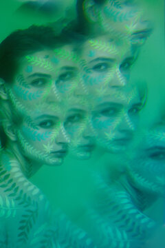 Double exposure nature inspired portrait