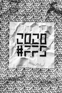 2020 for fuck's sake [bnw trashed paper print]