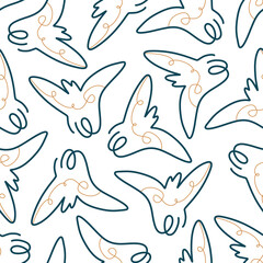 Fashionable seamless pattern with abstract hand drawn shapes, trendy bohemian forms, vector illustration, modern design for textiles
