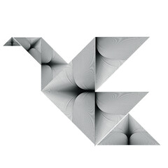 Triangle Logo with lines.Square unusual icon Design .Black Vector stripes .Geometric shape. bid origami .
