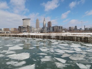 Cleveland Ohio, Frozen Cuyahoga River