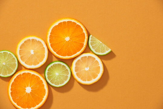 Concept of healthy eating. Citrus fruits