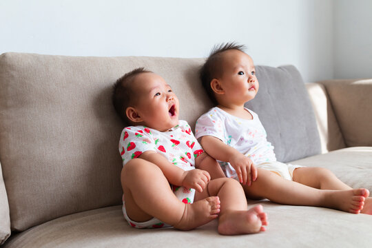 Lovely Asian Baby Girl At Home