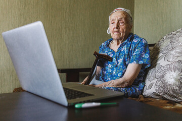 Granny having online consultation with doctor