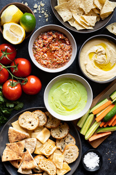 ASSORTED APPETIZER PLATTER WITH THREE DIPS