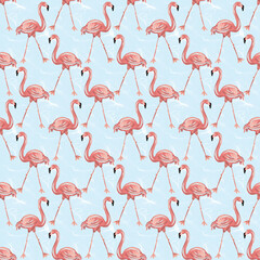 Flamingo simple pattern background, surface design for textile and wrapping paper
