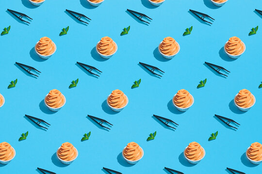 Pattern of many cupcake