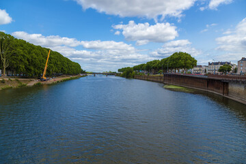 Fototapeta premium Angers, France. Scenic view of the Maine river 