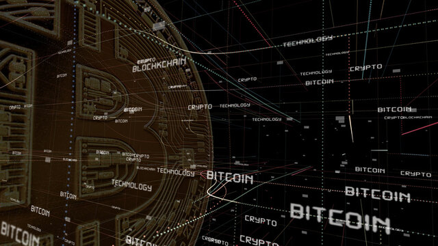 Bitcoin cryptocurrency blockchain technology modern background