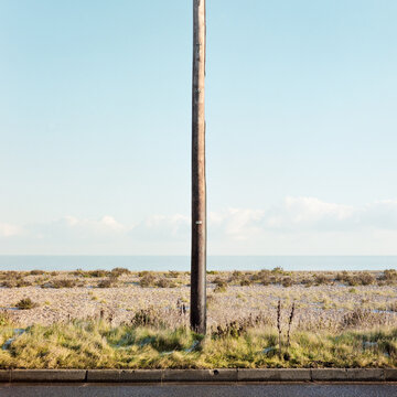 Seascape and telegraph pole