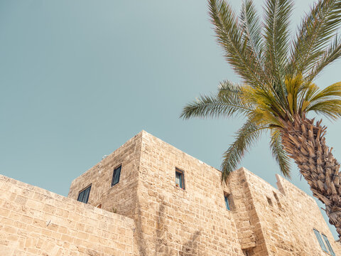 Buildings on Kedumim Square in the old town of Jaffa in Tel Aviv