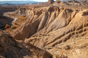 Fototapeta na wymiar Tabernas Desert Hills Landscape in Almeria Spain