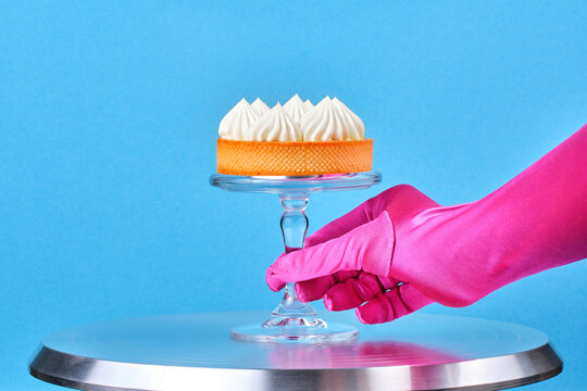 Dessert in a female hand
