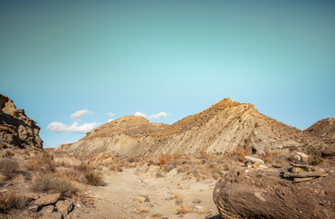 Tabernas Desert Hills Landscape in Almeria Spain