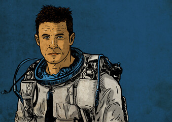Astronaut on a blue background