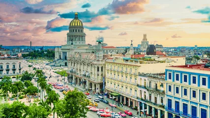 Crédence en verre imprimé Havana Aerial view of Havana city skyline, Cuba