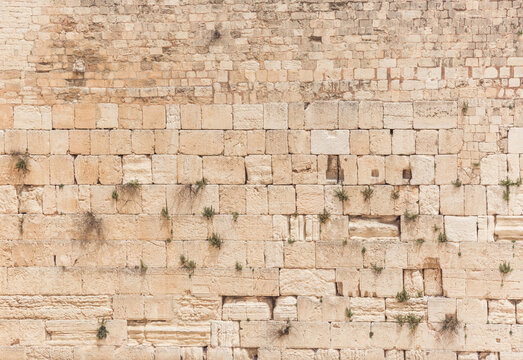 Western wall or wailing wall in the old city Jerusalem.