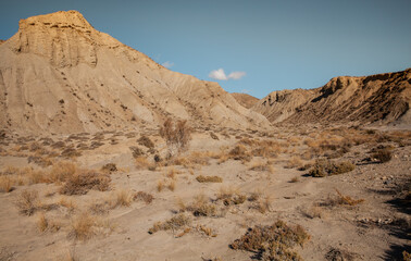 Tabernas Desert Hills and Ramblas Landscape Spain  Nature Adventure Travel