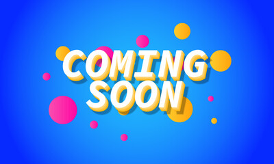 3D coming soon lettering background. Vector illustration.