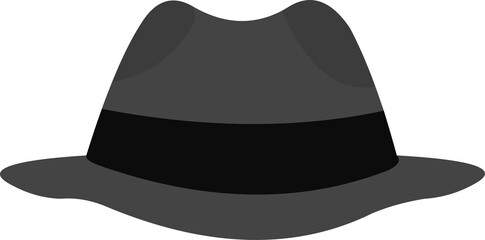 Vector illustration of a classic gray detective hat