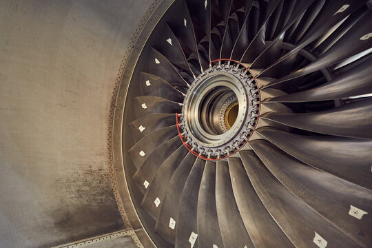 Plane turbine engine and fan
