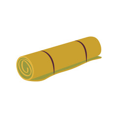 Rolled up fitness and tourism mat icon