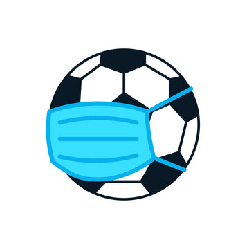 Soccer ball with mask icon. Clipart image isolated on white background