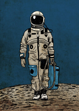 Astronaut standing on the Moon