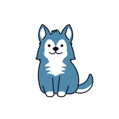 Cartoon Husky icon. Clipart image isolated on white background