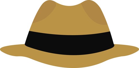 Vector illustration of a classic brown detective hat

