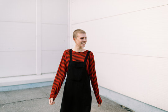 Happy Androgyne Woman