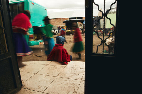 a kid in a market