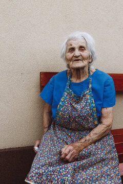 Elder female waiting for guests