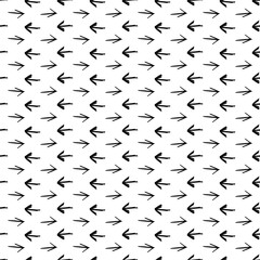 Simple seamless arrow pattern - hand drawn design. Vector paint background