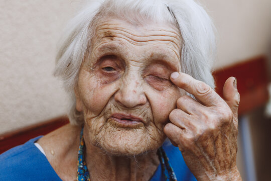 Face of cute grandmother