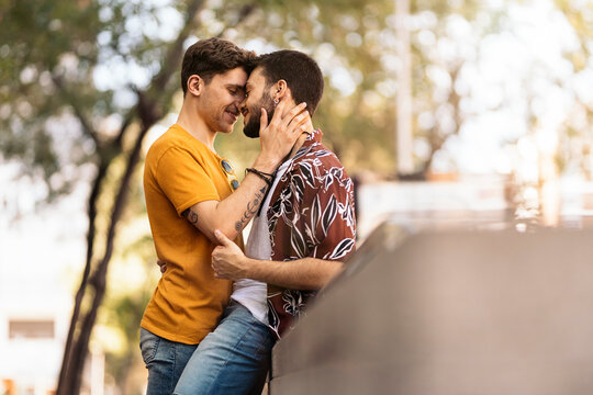 Gay Male Couple Kissing