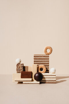 Naklejki Chocolate and wafers composition