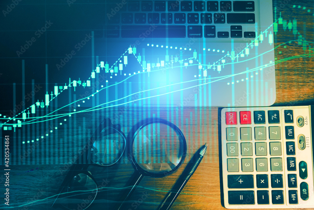 Aufkleber candle stick graph chart with indicator: cryptocurrencies graphs trading including of up and down tr