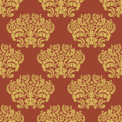 Damask seamless vector pattern. Classic vintage damask ornament, royal victorian geometric seamless pattern for wallpaper, textile, packaging. Floral baroque pattern 