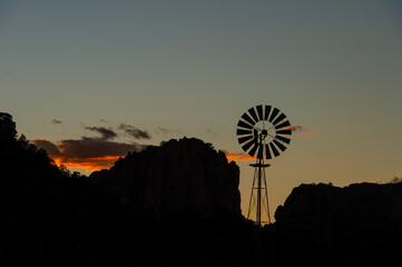 wind pointer at sunset