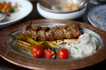 grilled meat with vegetables