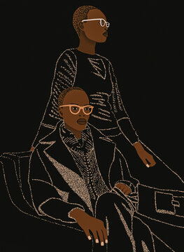 Portrait Of A Two Fashionable Women