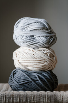 Natural yarn on chair