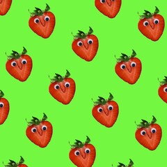 seamless pattern with strawberries 