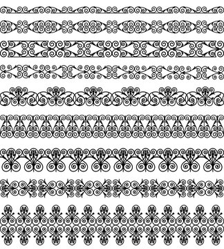 collection of openwork borders